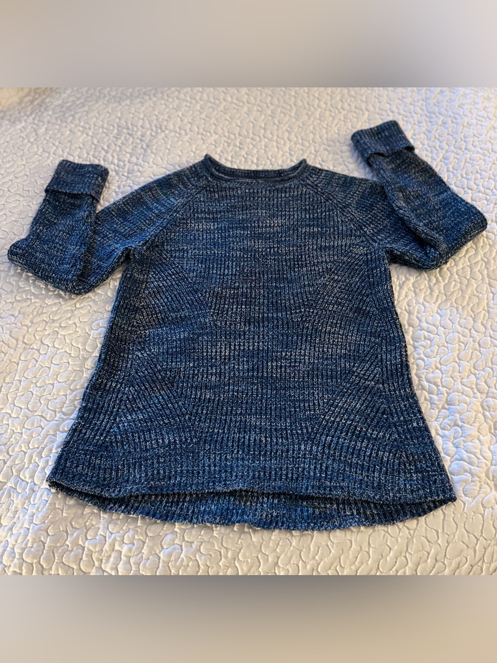 Style & Co Blue Marled Knit Tunic Sweater Petite Large PL Crewneck
EUC